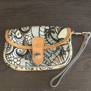 Dooney  Bourne Disney Cruise Wristlet Clutch in Light Blue and Tan